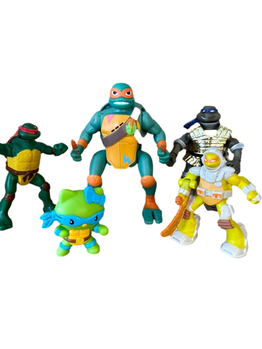 5 Lot TMNT Teenage Mutant Ninja Turtles 5.5” flip figure and McDonald’s figures